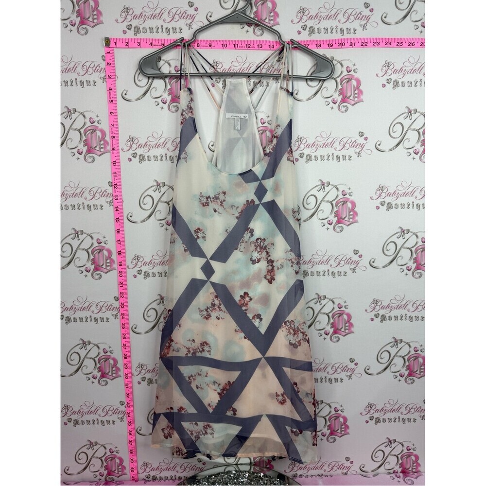 O'Neill dress Geometric Floral Slip Dress - White, Blue, Pink brand new